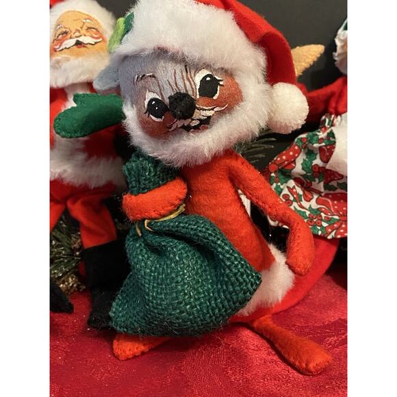 Vintage Annalee Christmas Doll Lot Mr & Mrs Claus & Mouse -‎ 1963/1965  Poseable - Picture 6 of 13